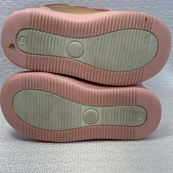 Tucker + Tate Gold Pink Metallic Double Strap Sneakers Kids Size 6D TTHOLDEN-PU - Picture 5 of 7